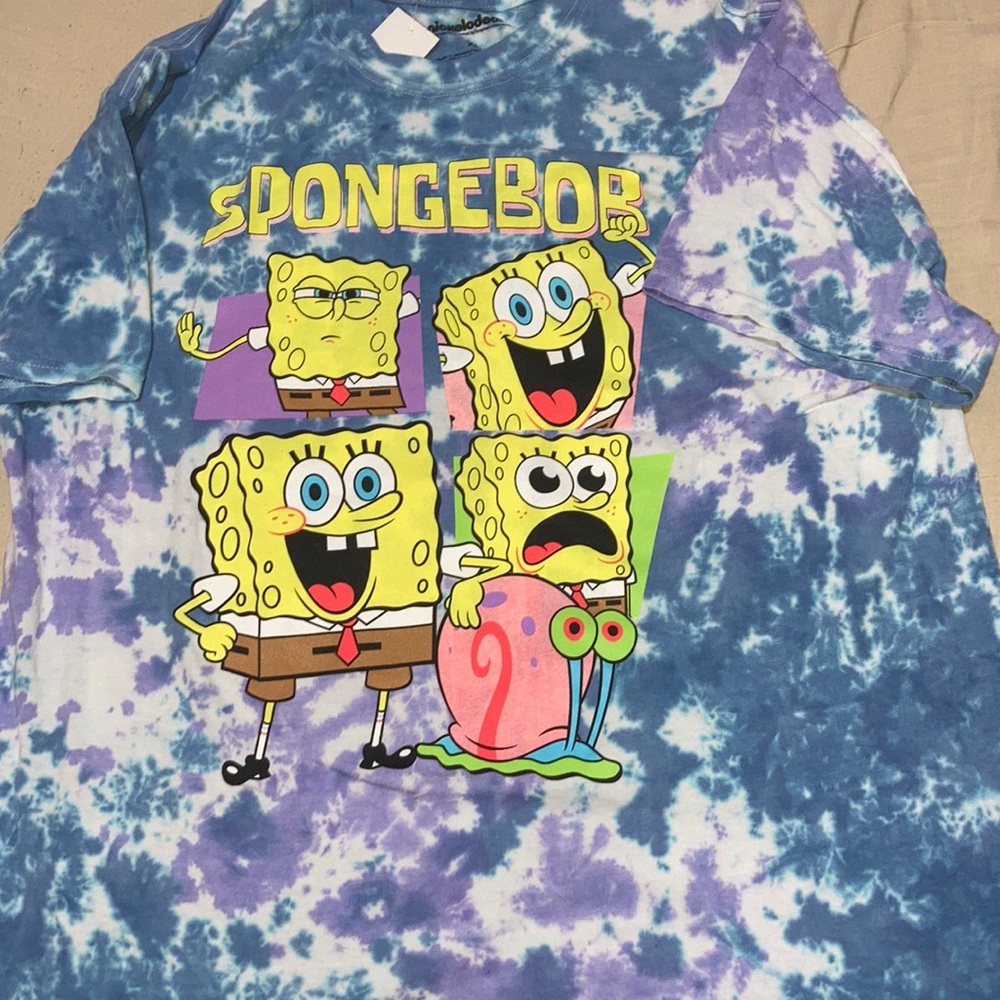 Spongebob tdye pattern shirt